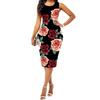 2024 European and American Spring/Summer Women's Sleeveless Bodycon Printed Dress