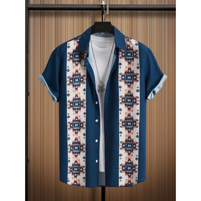 Мужская рубашка Palmshadow с 3D-печатью Camisa с коротким рукавом Дышащая для бизнеса, отпуска, на каждый день, для активного отдыха, с коротким рукавом