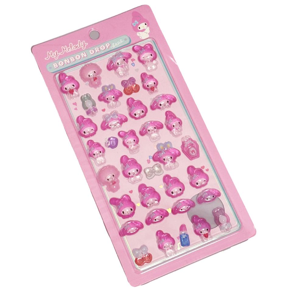 Оптовая продажа Аниме Sanrio Хелло Китти Куроми Хангидон Синнаморолл 3D прозрачные желе-наклейки Кристаллические декоративные наклейки Игрушки
