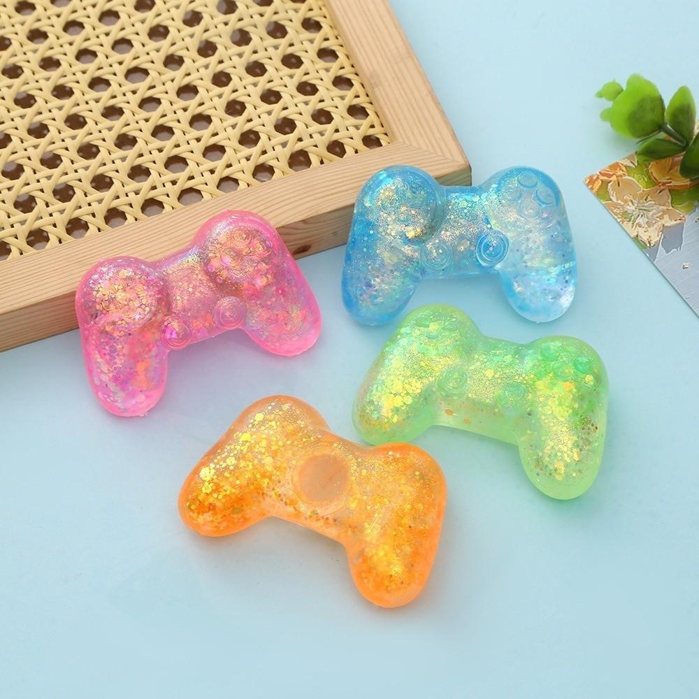TPR Squeeze Ball Shell Glitter Filled Fidget Ball Toy Portable Squishy Toy Gift for Gamers