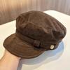 Warm Suede Berets Flat Top Artist Hat Vintage Newsboy Hat  Daily