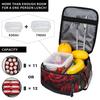 Red Rose Floral Design Insulated Lunch Bag for Women Kids Portable Food Boxes Thermal Lunch Box Tote