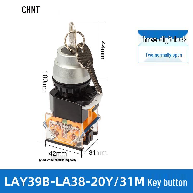 CHNT LAY39 Series 3-Position Key Latching Push Button Switch