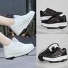 New Runaway Shoes, Wheel Shoes, Double-wheel Children's Roller Skates, Adult and Adolescent Universal 2025 Black and White Pulley Shoes