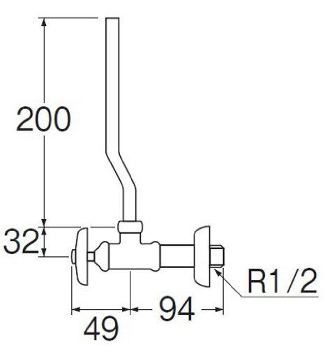 SANEI [Angle Stop Valve] Handle Type V22J-13
