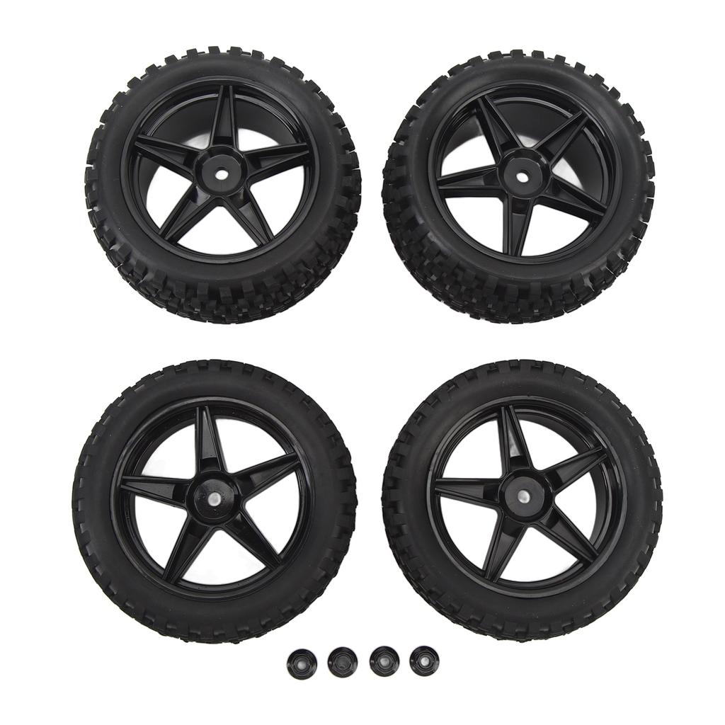 4PCS 85mm 33mm Front RC Truck Wheels 85mm 42mm Rear Off Road Tires with 5 Star Rims for Axial 110