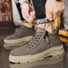 Высокие ботинки мужские осенне-зимние новые трендовые нескользящие толстые подошвы, увеличивающие рост, повседневные ботинки Martin, износостойкие ретро-обувь