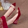 Модные каблуки Туфли на тонком каблуке Сексуальные туфли-лодочки 2025 Новые Универсальные Сандалии-слипоны Женские Остроносые На танкетке На шнуровке Шпилька Кроссдрессеры