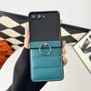 Кожаный пуховик Чехол для телефона для Samsung Galaxy Z Flip7 Flip5 Flip6 ZFlip7 6 5 4 3 Flip7 FE Держатель-кольцо Защитная крышка для шарнира