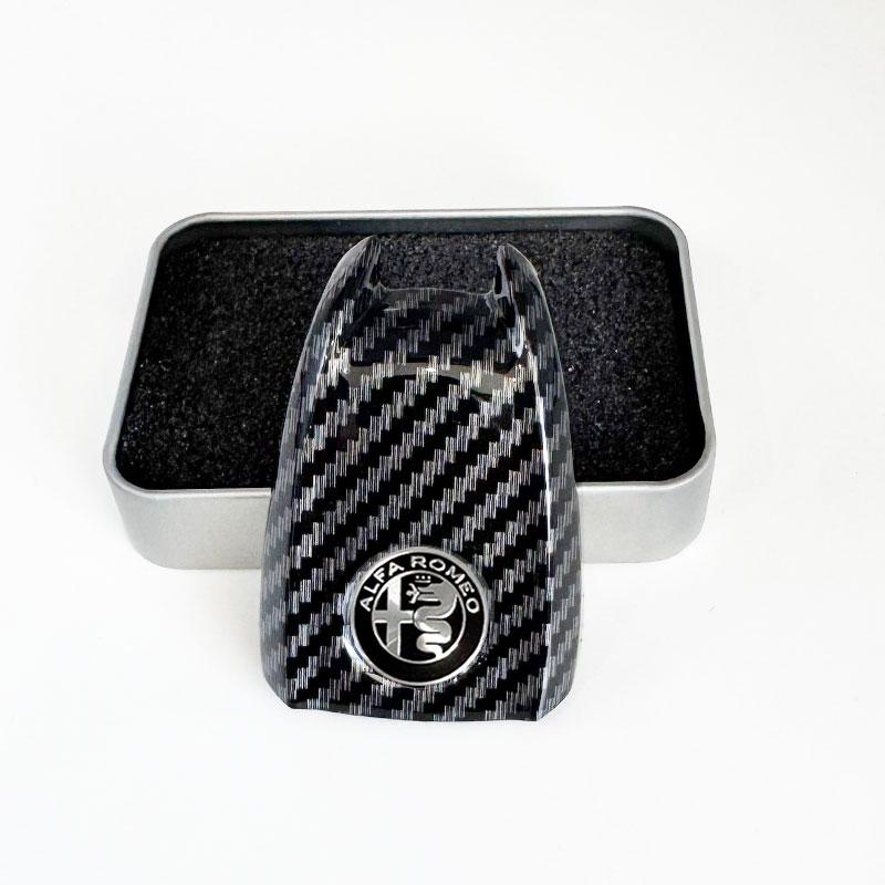 TZJHB1 Car Key Cover Replacement Key Case for Alfa Romeo Giulia Stelvio Tonale Carbon Fiber Style
