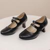 Женские туфли на высоком каблуке, весна-лето, новые, резные, в стиле ретро, легкие, большого размера, низкие туфли