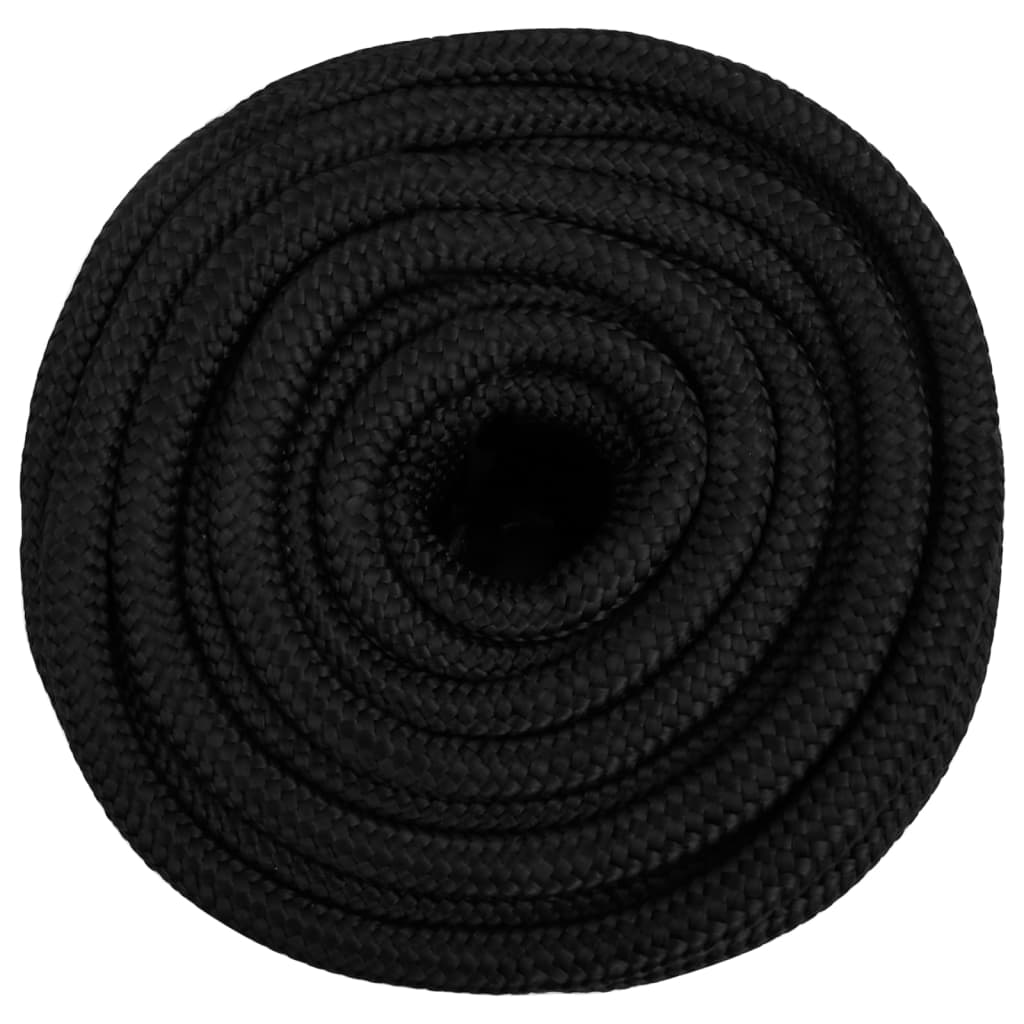 Vidaxl Linka Żeglarska, Czarna Jednolita, 16 Mm, 50 M, Polipropylen