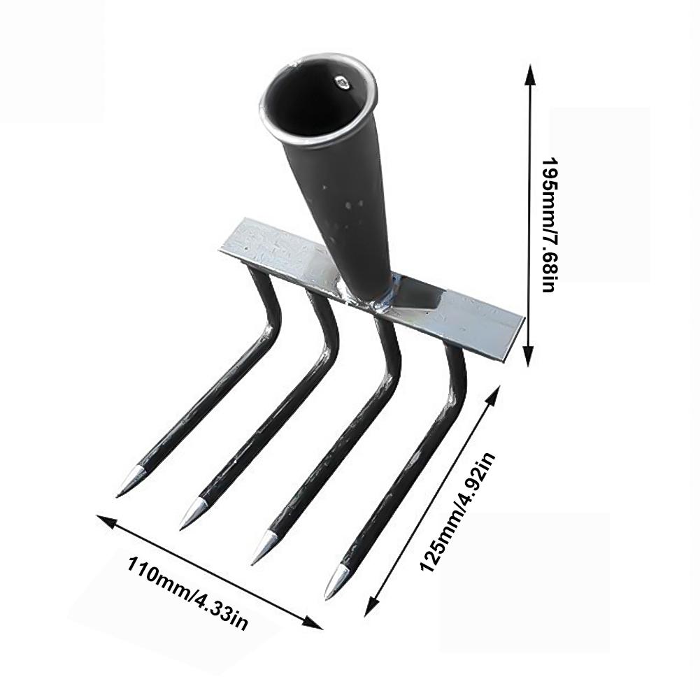 High Carbon Steel Nail Rake Multifunctional 4/7/9/12 Teeth Gardening Weeding Rake Labour-Saving Loose Soil Nail Rake Garden Tool