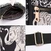 Stylish Elephant Print Crossbody Bag - Adjustable Strap, Water-Resistant, Multi Pockets