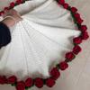 Ручная Вязаная Тюльпан Цветочный Роза Диванная Плед-Покрывало