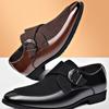 Fashion Casual Business Shoes for Men Point Toe Men Dress Buckle Shoes Luxury Men's  Wedding Formal Shoes Derby Party Oxford Footwear