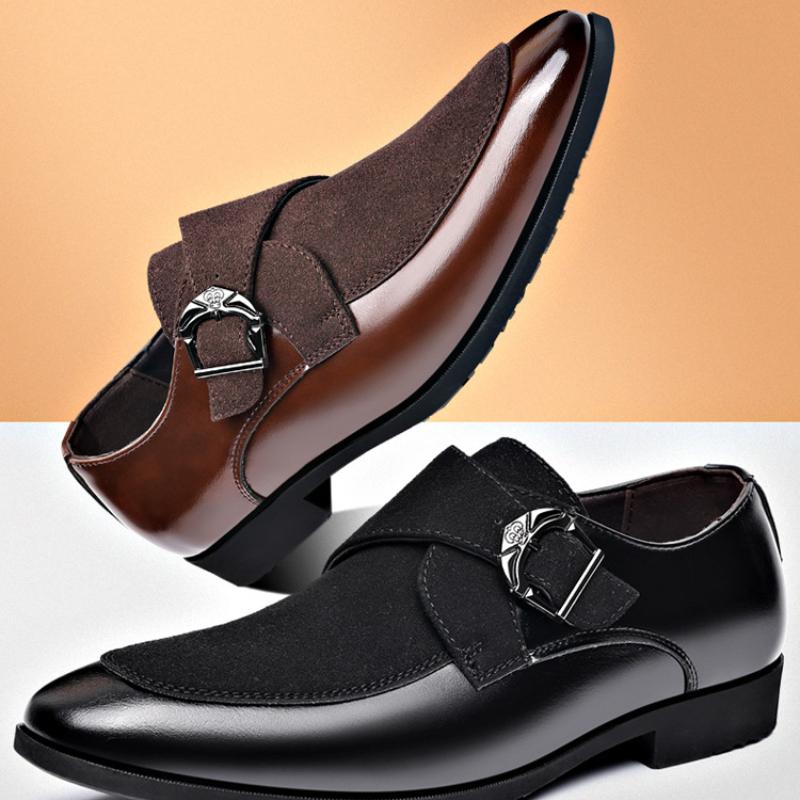 Fashion Casual Business Shoes for Men Point Toe Men Dress Buckle Shoes Luxury Men's Wedding Formal Shoes Derby Party Oxford Footwear