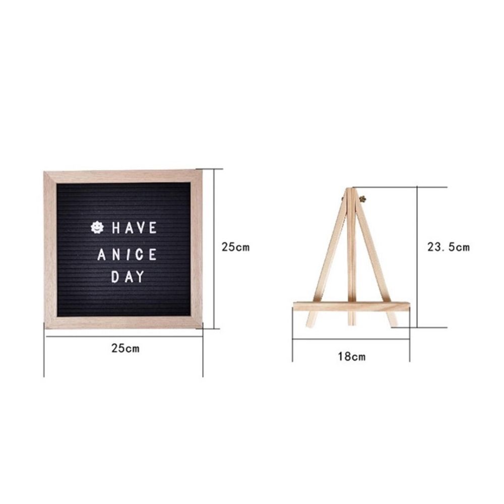 Multifunctional Wooden Letter Message Board Changeable Symbols Home Decorations Felt Letter Board 10x10 Inch Blackboard Home