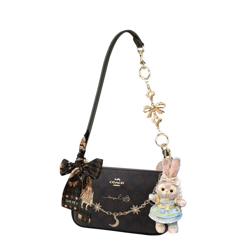 COACH shoulder bag [Customized Bag] Nolita 19 Retro Classic Old Flower Silver Label Logo Xingyu butterfly yarn basic package (bag + dust bag)