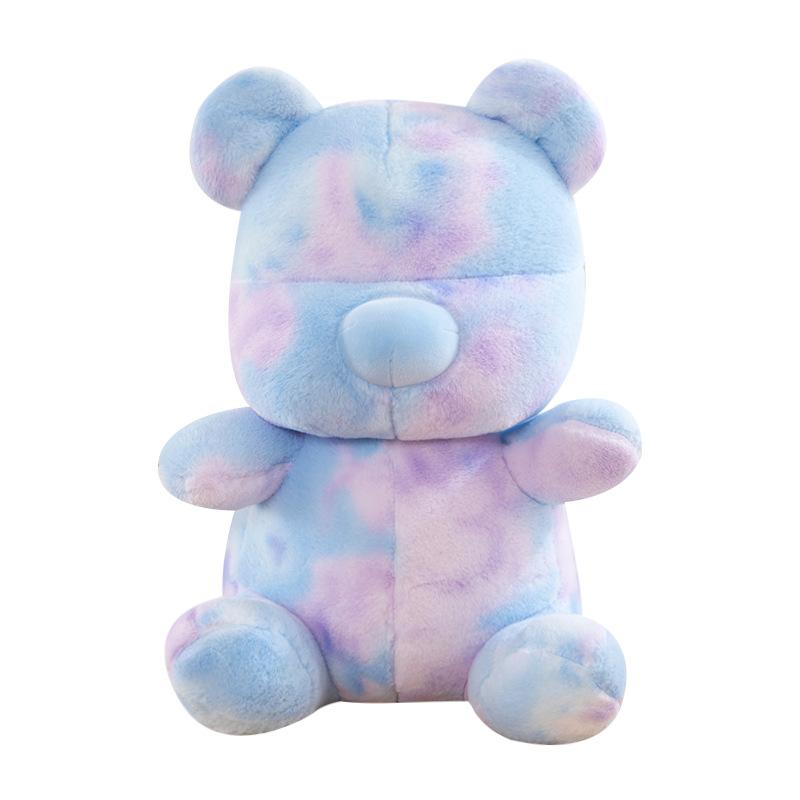 Violent Colorful Bear Plush Toy Tie-dye Teddy Bear Doll Hug Bear Doll Children's Birthday Gift