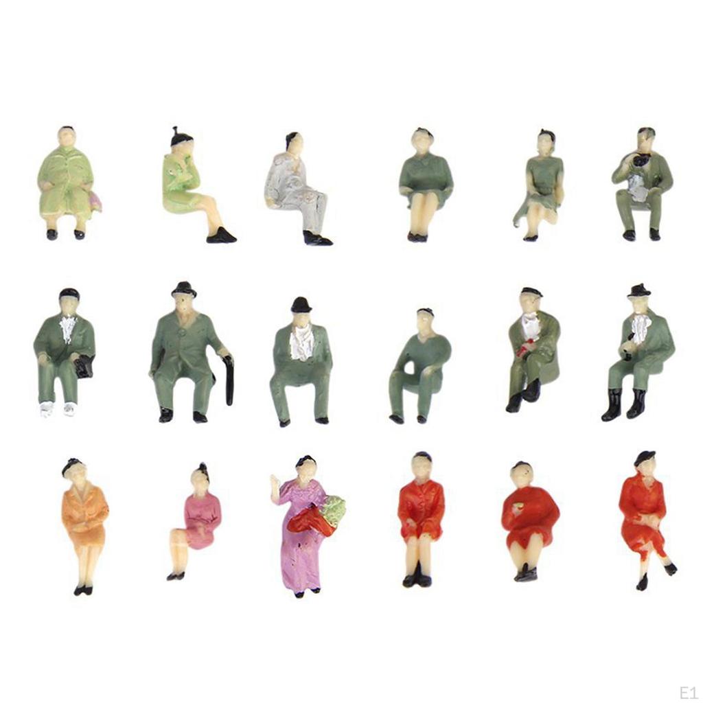 50 штук 1:87 раскрашенных фигурок людей, пассажиров для модели поезда