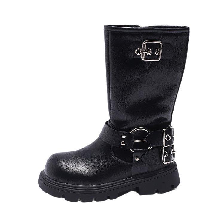 Winter New Style Children's Boots Korean Version Little Girls' Princess Boots Medium and Large Children's Leather Boots Trend