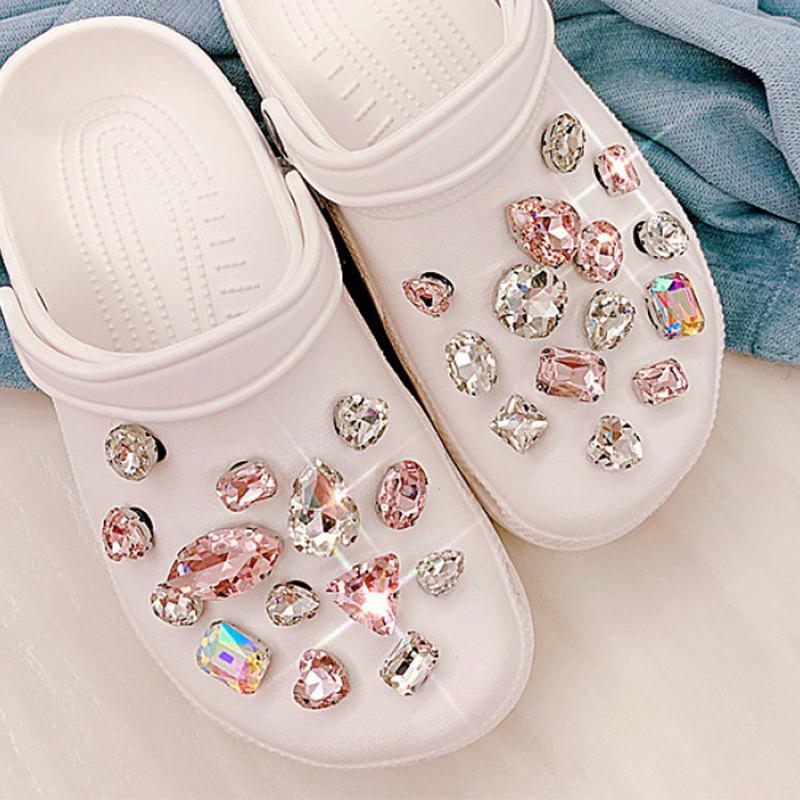 Shoe Charms DIY Colored Diamond Crystal Shoe Buckle Decoration Shoe Charm Accessories Kids Party Gift