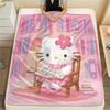 1 шт. Фланелевое одеяло с милым принтом Hello Kitty, Высокое качество, Для всех сезонов, Декор для дома, Тепло и уют, Идеально для рождественских подарков