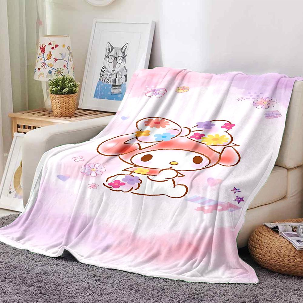 1 шт. Плед My Melody с цветами Легкий фланелевый плед для дивана, кровати, путешествий, кемпинга, гостиной, офиса, кресла
