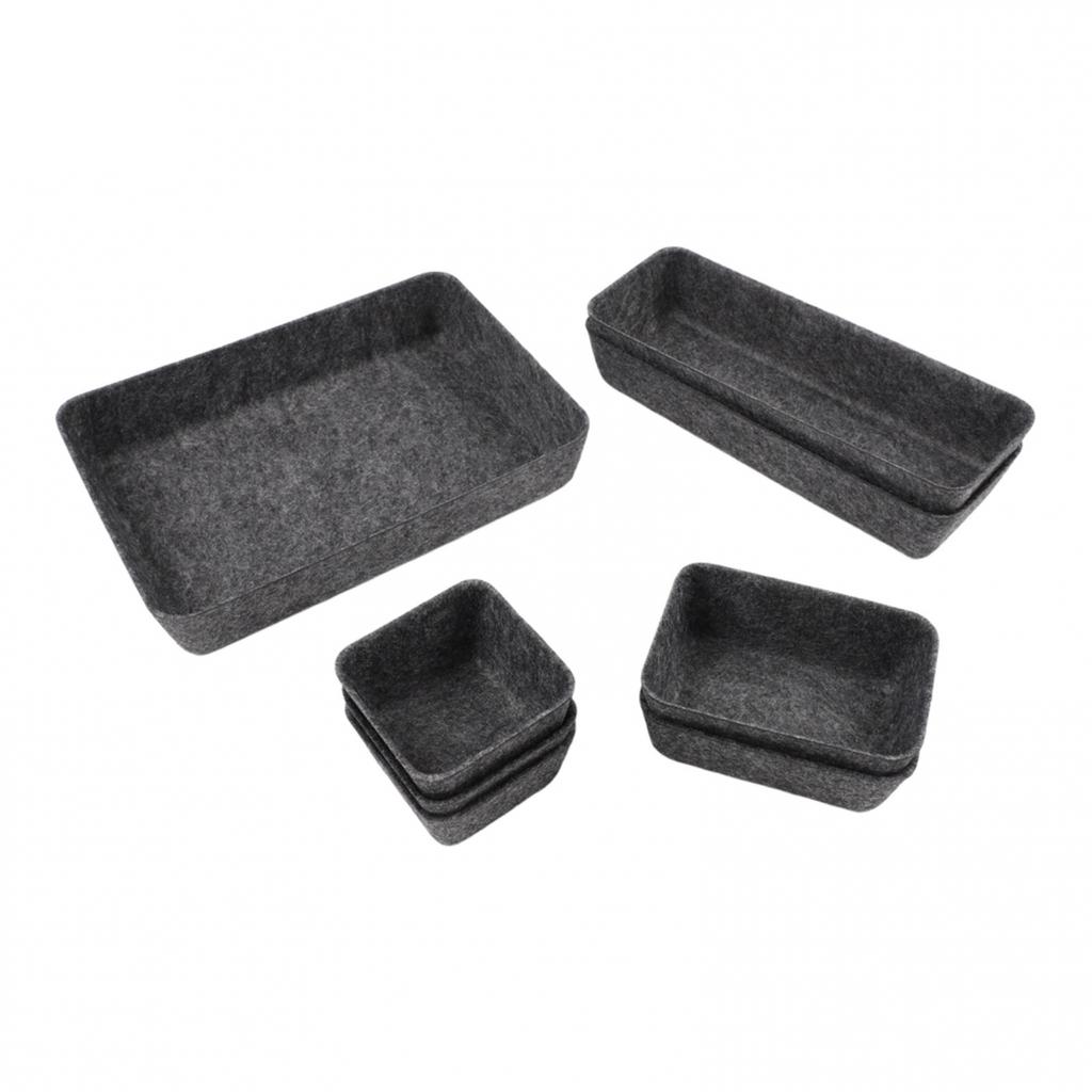 Chic Storage Solution Cosmetics Organizer Felt Storage Box Integrated Design