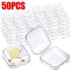 5/50PCS Clear Plastic Small Box Mini  Flip Cover Boxes Dustproof Jewelry Organizer Earrings Ring Storage Case Portable Container