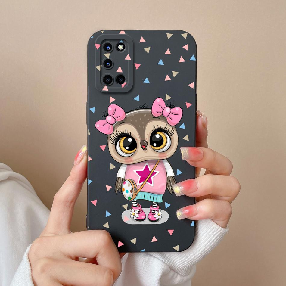 For Oppo A52 A72 A92 Case Butterfly Heart Simple Back Cover Soft Liquid Silicone Funda Camera Protection Anti Drop Phone Housing