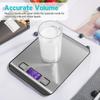 Digital Kitchen Scale 10kg/5000g 1g Multifunction Electronic Food Cooking Baking Scale Weight Gram Ounce Stainless Steel Backlit,washable
