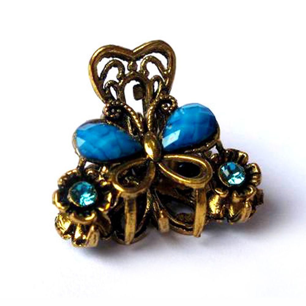 Ladies Gifts Retro Vintage Claw Jewelry Mini Butterfly Hair Clip Resin Hairpins