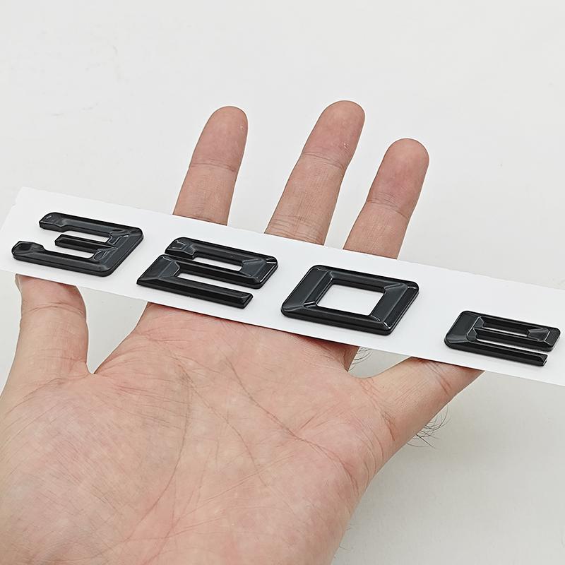AAAOQ1 3D ABS Chrome Car Letters Logo 320e Rear Trunk Badge Emblem Sticker For BMW 3 Series EV 320e Auto Tail Marking Accessories