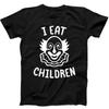 Я ем детей Злой клоун Жуткий Хэллоуин Подарок на угощение Черная футболка 71