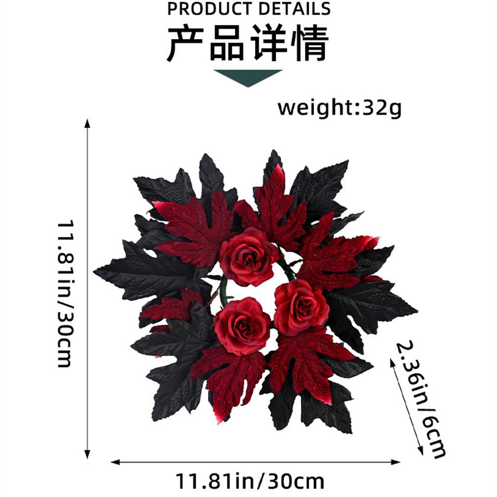 ABS осенние свечи кольца венки искусственные кленовые листья свечи гирлянда с ягодами роза для осенней вечеринки на Хэллоуин украшение стола