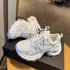 Thick-soled Silver Dad Shoes for Women's 2025 Spring and Summer New Breathable and Heightened Ins Trendy Casual Sports Shoes