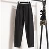 Брюки большого размера, женские эластичные брюки с высокой талией, винтажные хлопковые свободные повседневные женские базовые брюки, брюки с широкими штанинами сзади