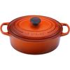 Le Creuset Signature Cocotte Oval, 25cm, Cast Iron Enamel Pot, Orange, Gas, Induction, and Oven Compatible [Official Japanese Product]