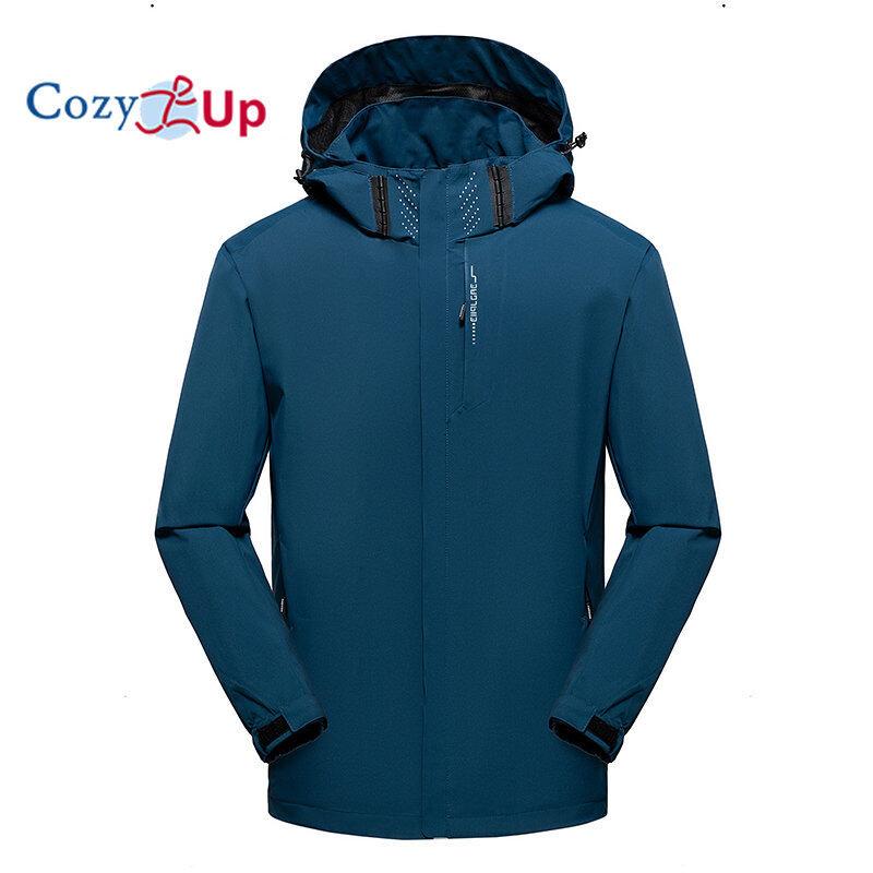 Cozy Up Men's Waterproof Hiking Jacket Large Size Windproof Windbreaker Camping Hunting Running Trekking Fishing Coat Men Outdoor