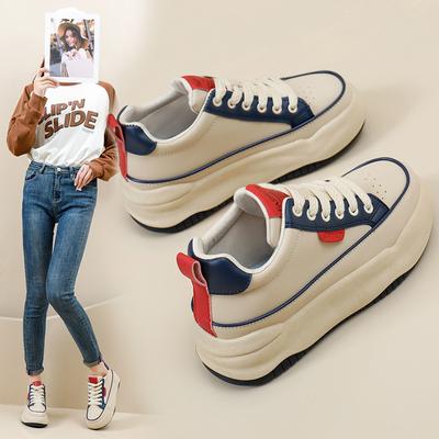 Повседневная женская обувь с высоким берцем на осень и зиму, новые белые туфли в корейском стиле, студенческая повседневная обувь на платформе со средней посадкой, модная Xw710