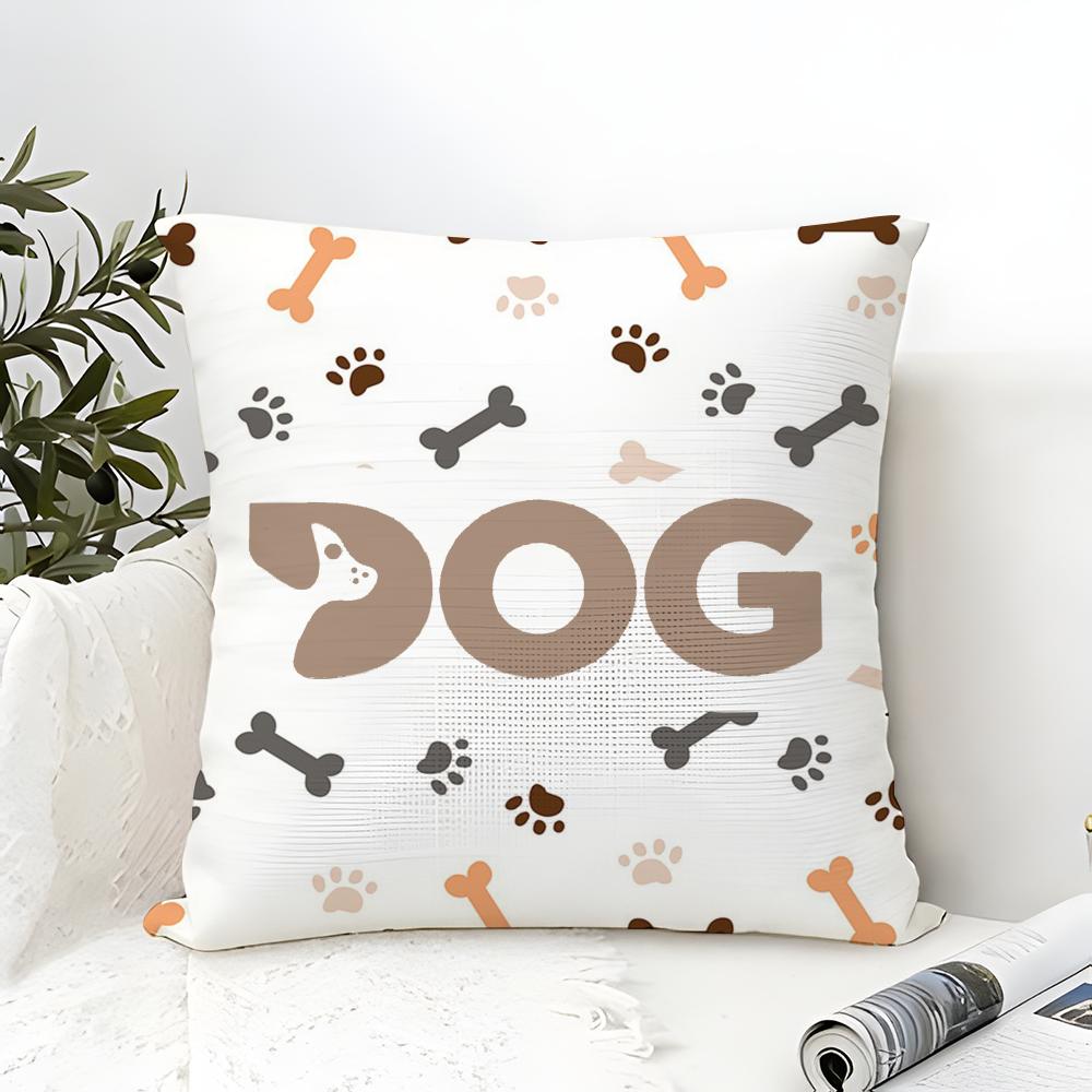 Animal Alphabet Pillow Case Cotton Linen Fabric Square Zipper Pillowcase Home Decorative Living Room
