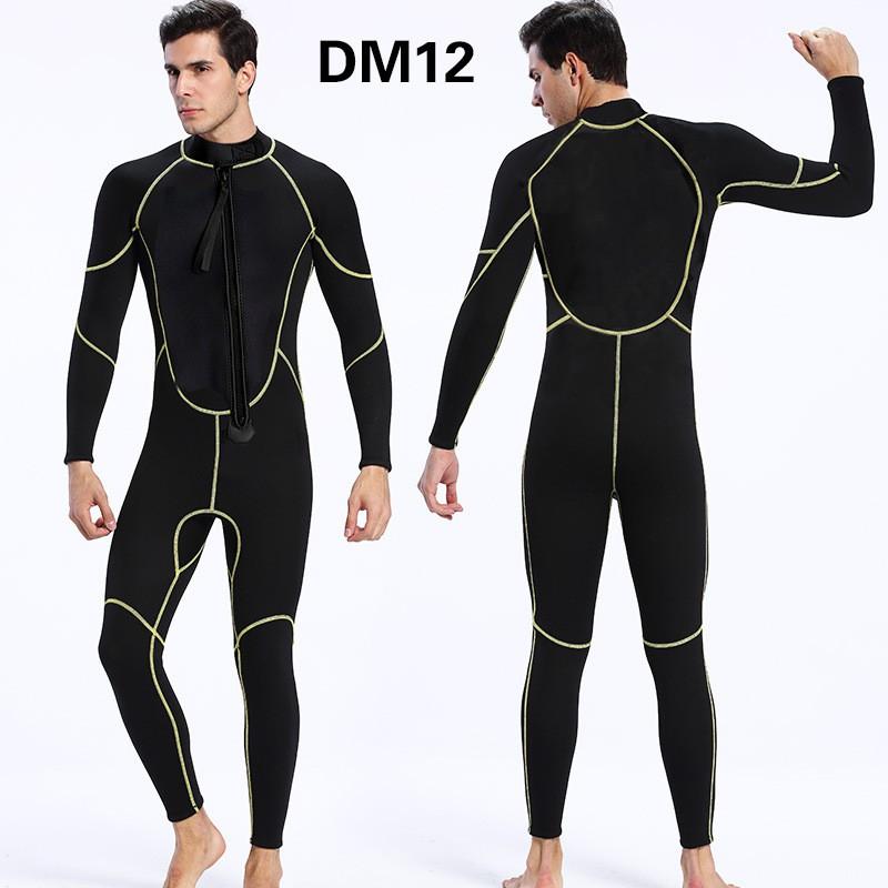 3mm Neoprene Full Wetsuit Men - Warm Long Sleeve Dive Suit Surfing Snorkeling Cold Water Swimming