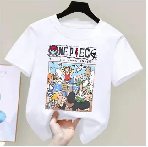 One Piece Boys and Girls Tshirt Summer Childrens Anime Tshirt Cute Clothes Fashion Cartoon Tshirt Birthday Gift Top