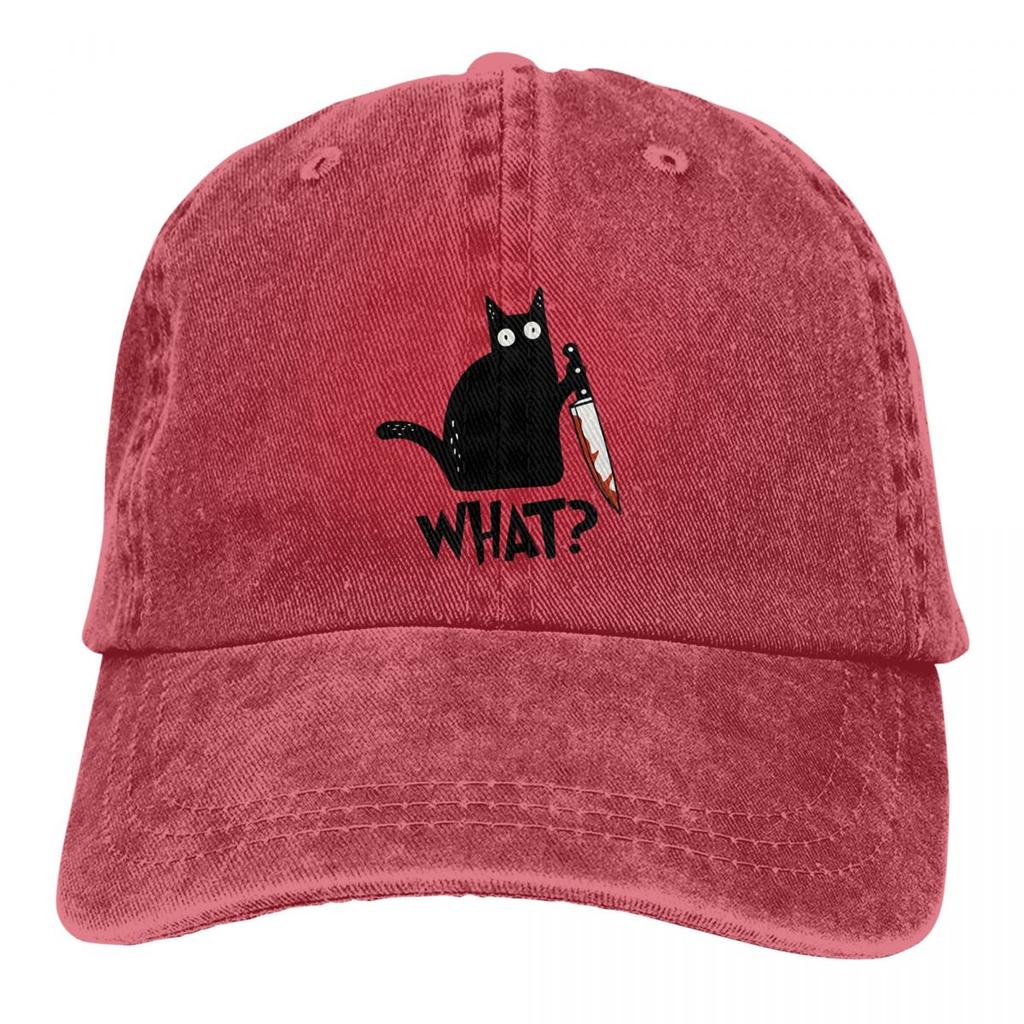 Бейсбольная кепка Cat What Murderous Black Cat с ножом, шапки унисекс, женские защитные кепки с козырьком Snapback, художественные кепки