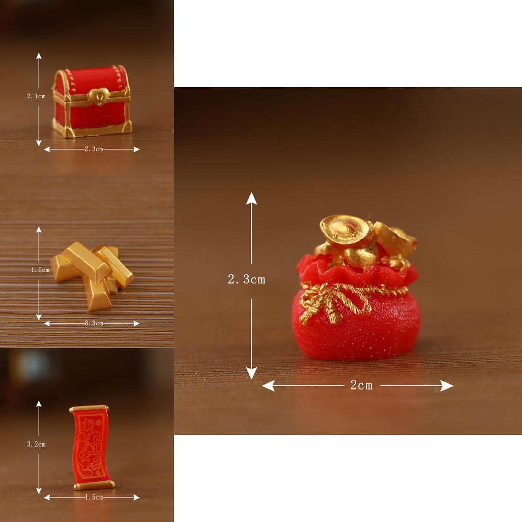 Микро Новогодний Пейзаж Смоляное Украшение Подарочная Упаковка Золотая Монета Баннер Кролик