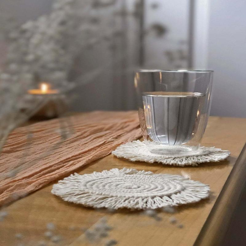 1 шт. Подставка в скандинавском стиле, ручной работы, круглая, противоскользящий коврик, декоративная подставка для стола для ресторана, вечеринки, пикника, улицы, влагостойкая