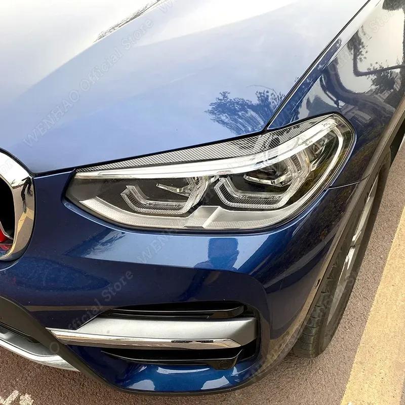2pcs Gloss Black Headlight Eyebrows for BMW X4 X3 G01 G02 2018 2019 2020 2021 Car Headlight Eyelids Lids ABS Plastic Accessories