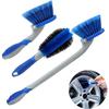 Wheel Brush and Tire Cleaner for Car Detailing, 3 Pack Auto Detailing Car Wash Brush, Long Handle Brush for Tires and Wheels, Wheel Cleaner Brush